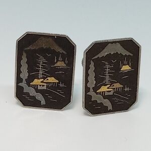 👍 5 for $20 vintage Japan Damascene screwback earrings